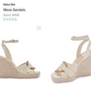 Dolce Vita Cream Wedge Sandals Brand New